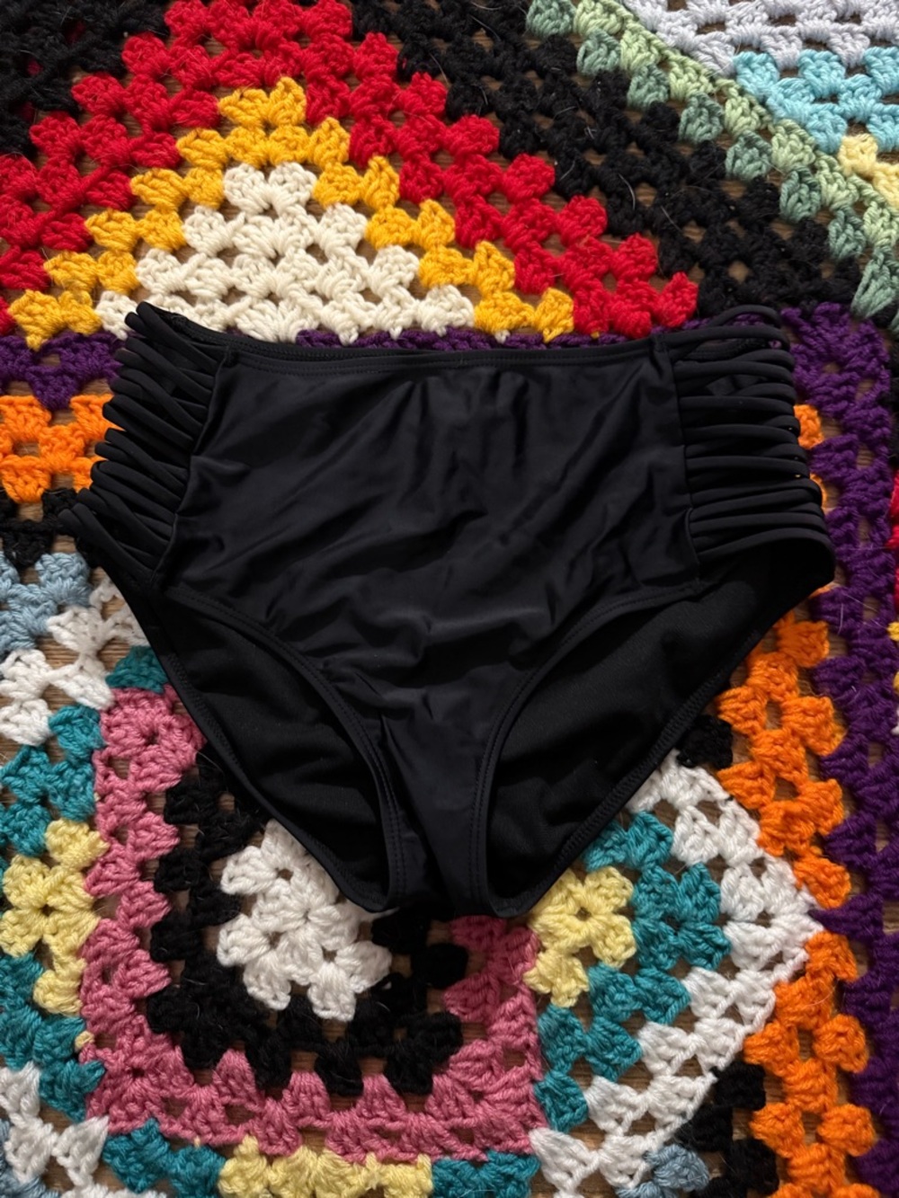 Arizona Jean Company Black Bikini Bottom with Strappy Sides